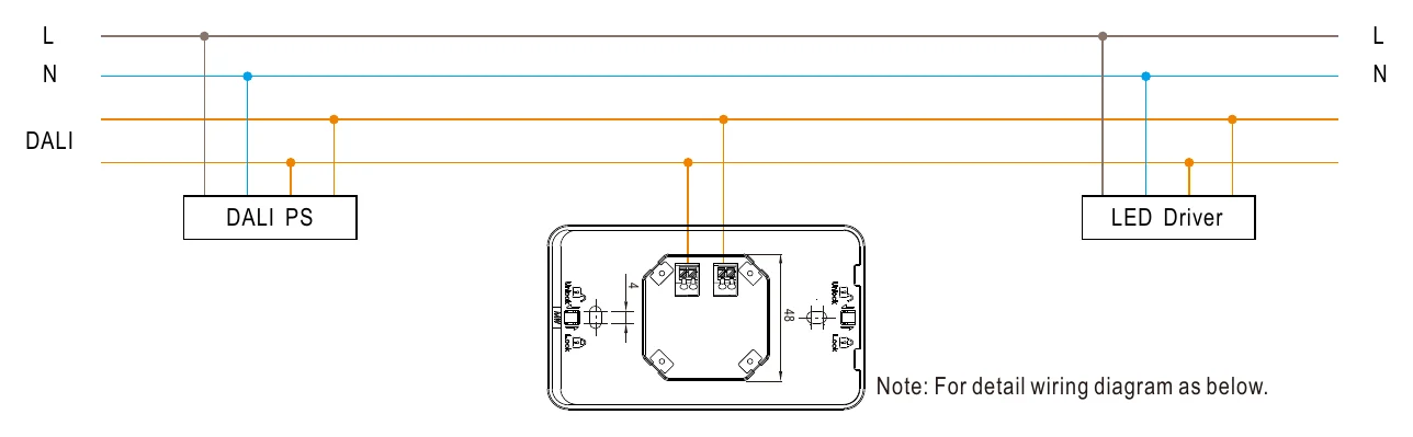DTP-206-U Powered by DALI Bus Wiring Diagram