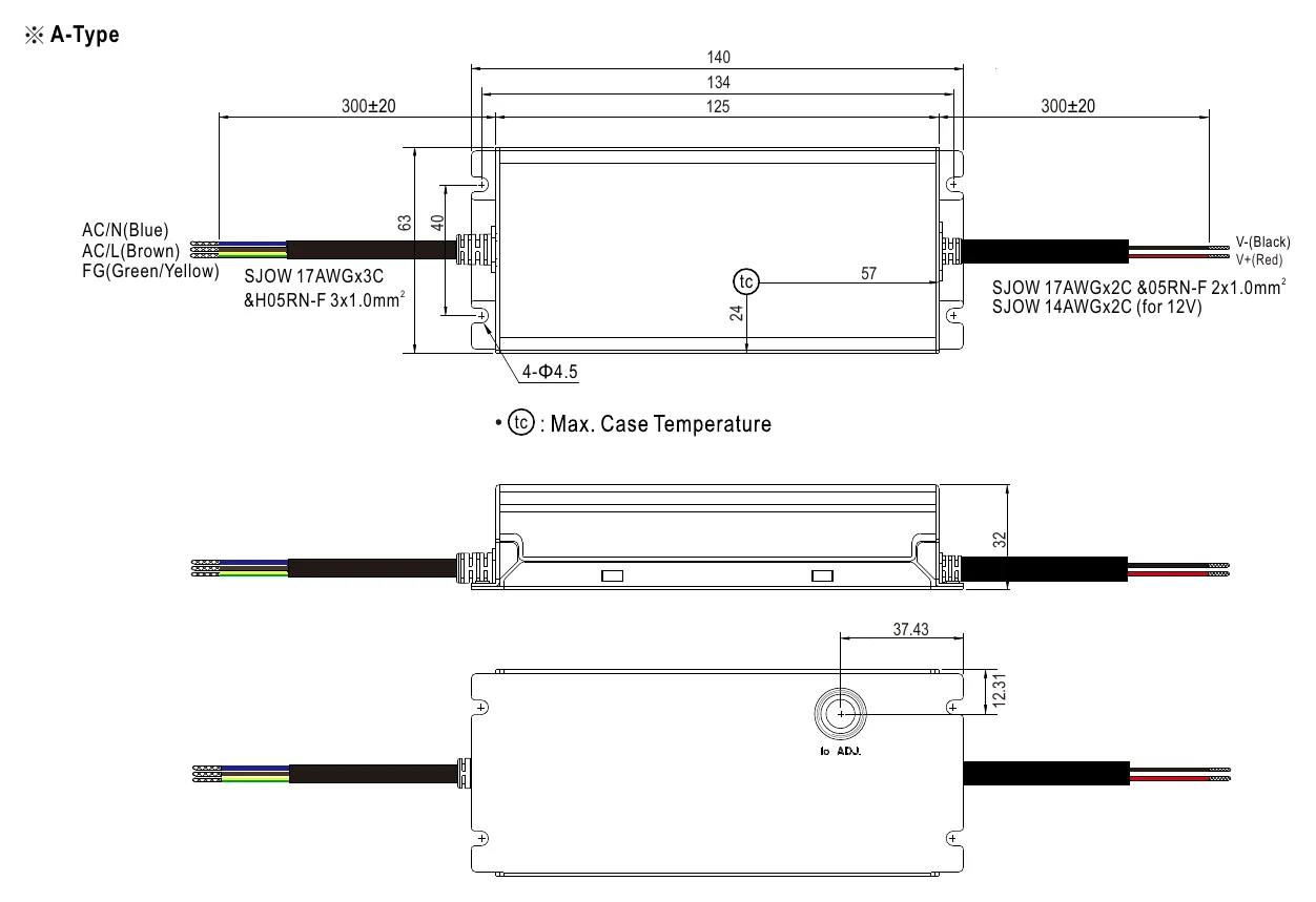 XLG-100-24-A MECHANICAL SPECIFICATION ※ A-Type