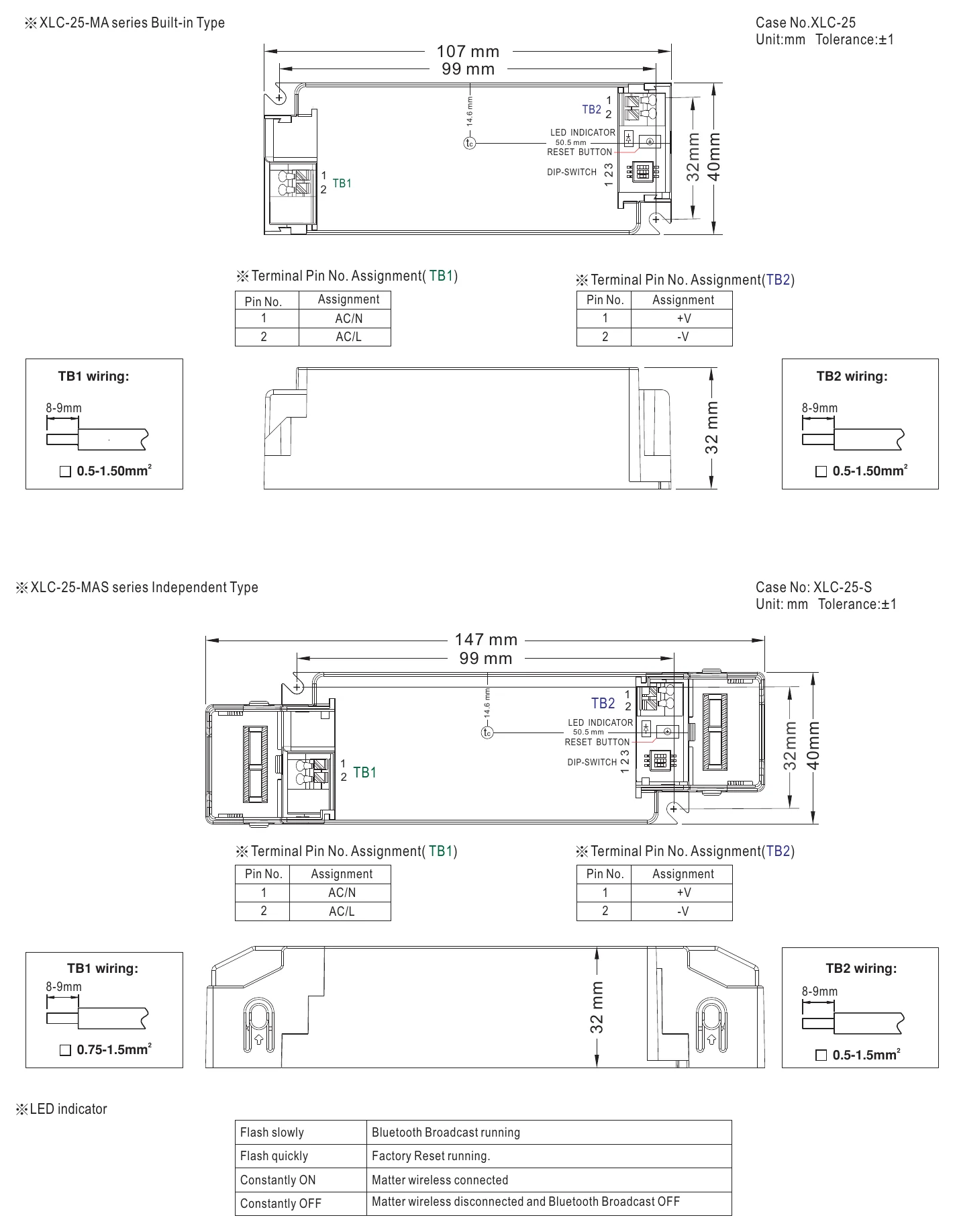XLC-25-H-MAS MECHANICAL SPECIFICATION