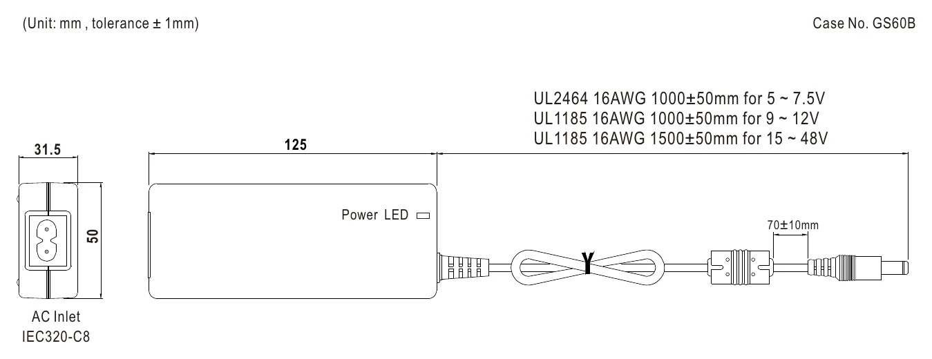 GSM40B05-P1J Mechanical Specification