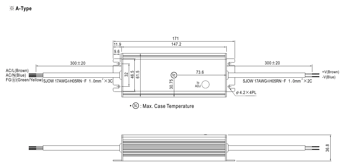 HLG-60H-C700A MECHANICAL SPECIFICATION ※ A-Type