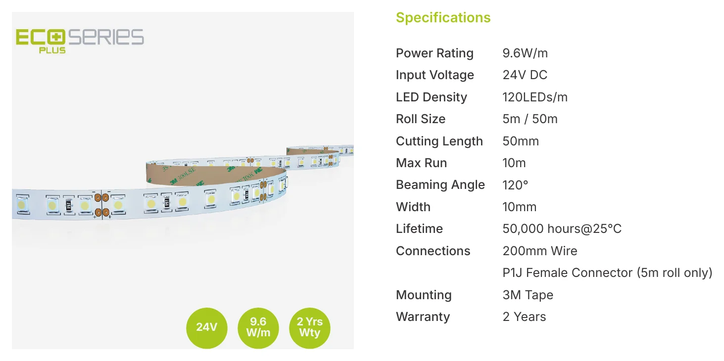 ILLUMAX LED Strip ECO+ Series Specifications