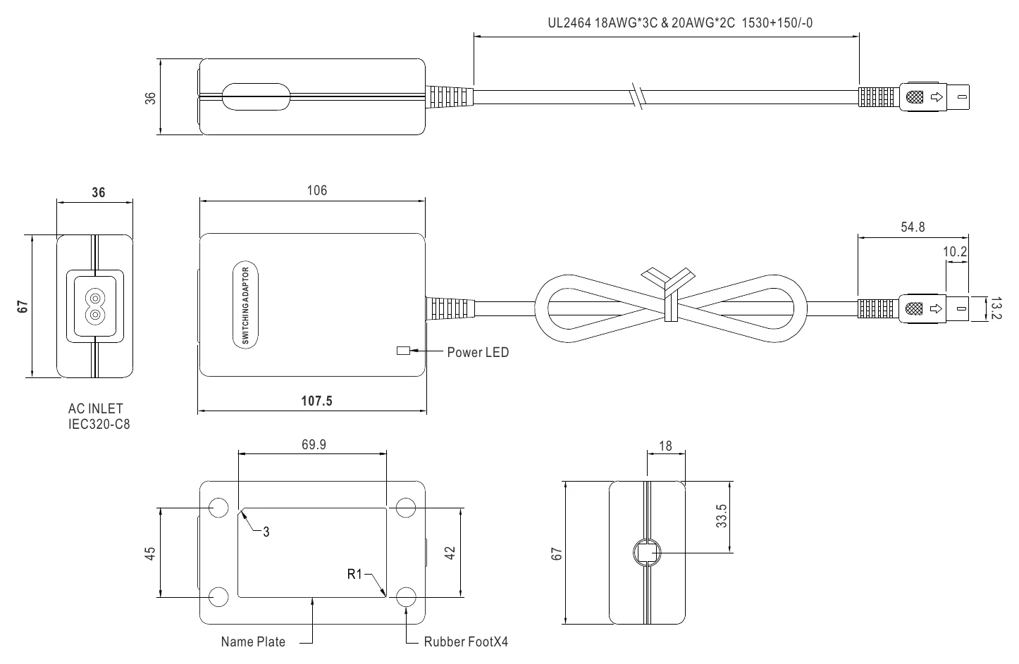 GP25B14E-R1B Mechanical Specification