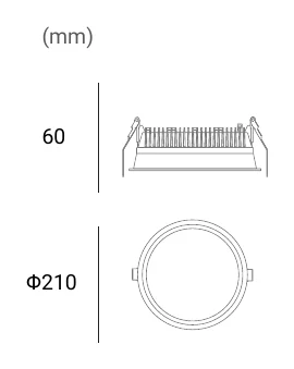 Archilight Deep 2 Downlight 30W Dimensions (mm)