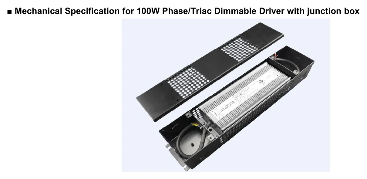 SC-100-24-US Mechanical Specification for 100W Phase/Triac Dimmable…