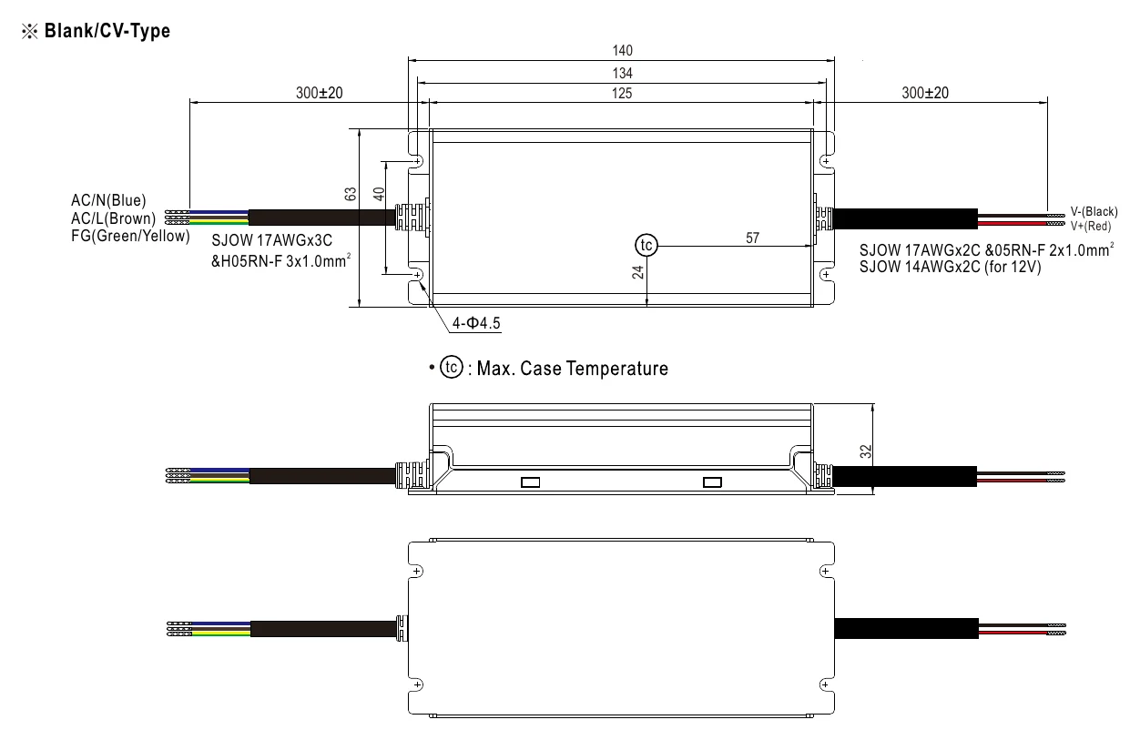 XLG-100-24-AB MECHANICAL SPECIFICATION ※ Blank/CV-Type