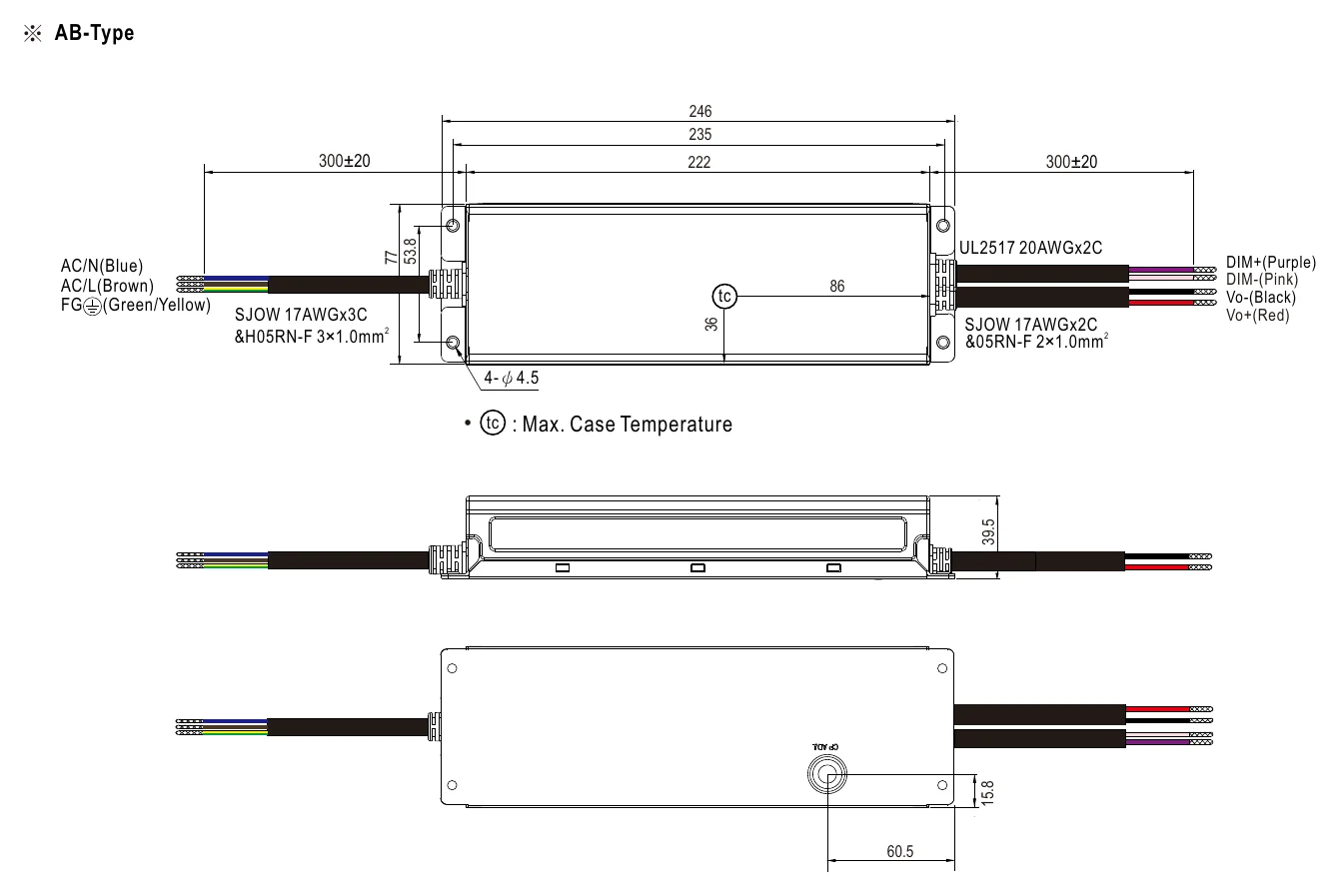ELGC-300-M-AB MECHANICAL SPECIFICATION ※ AB-Type