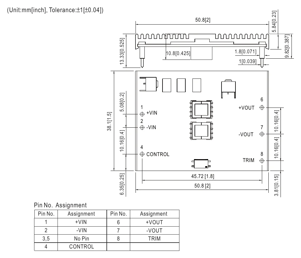 NSD15-12S12 Mechanical Specification