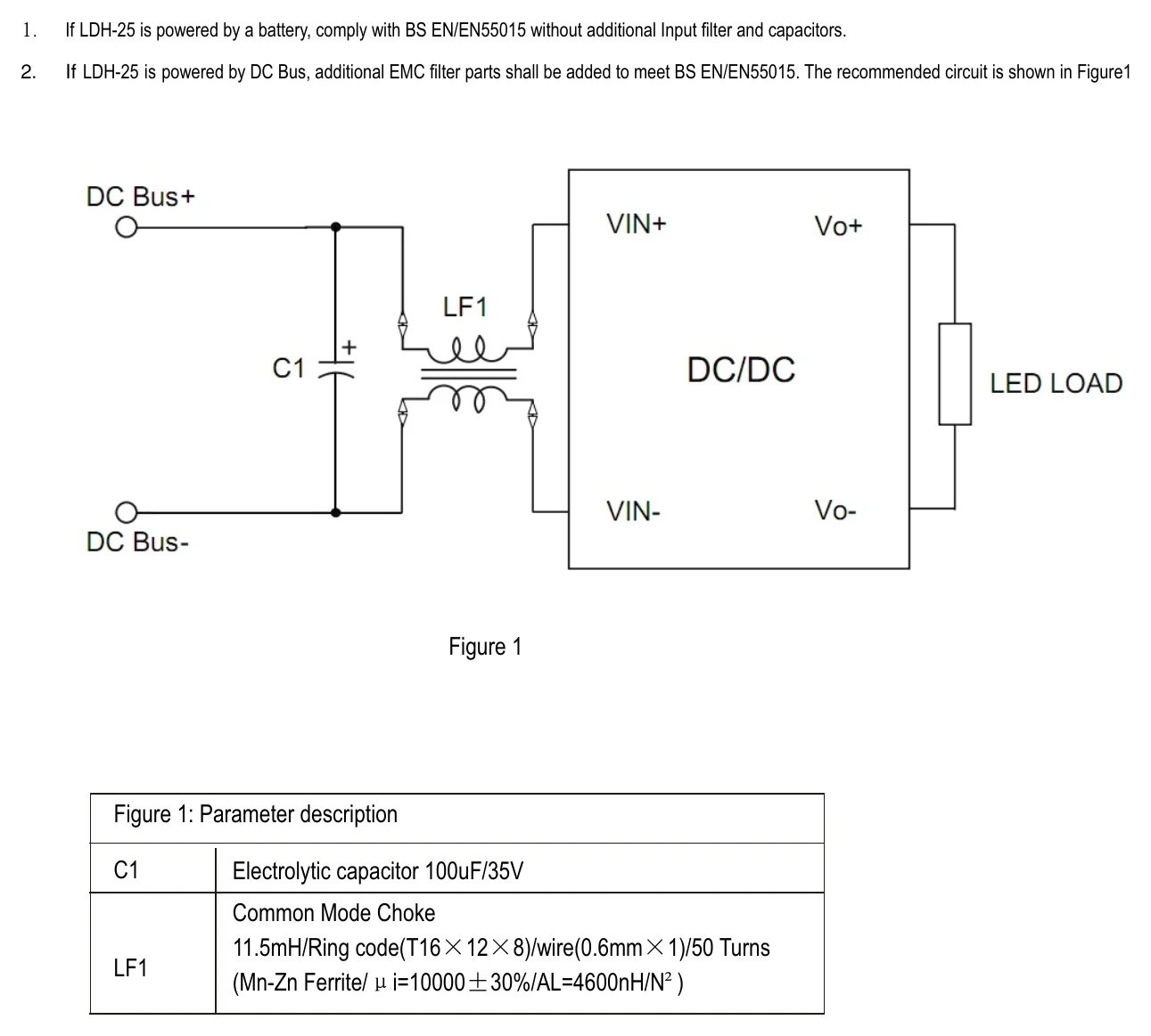 LDH-25-350 Application Notes of EMC