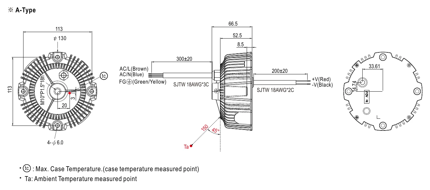 HBG-100-24A MECHANICAL SPECIFICATION ※ A-Type
