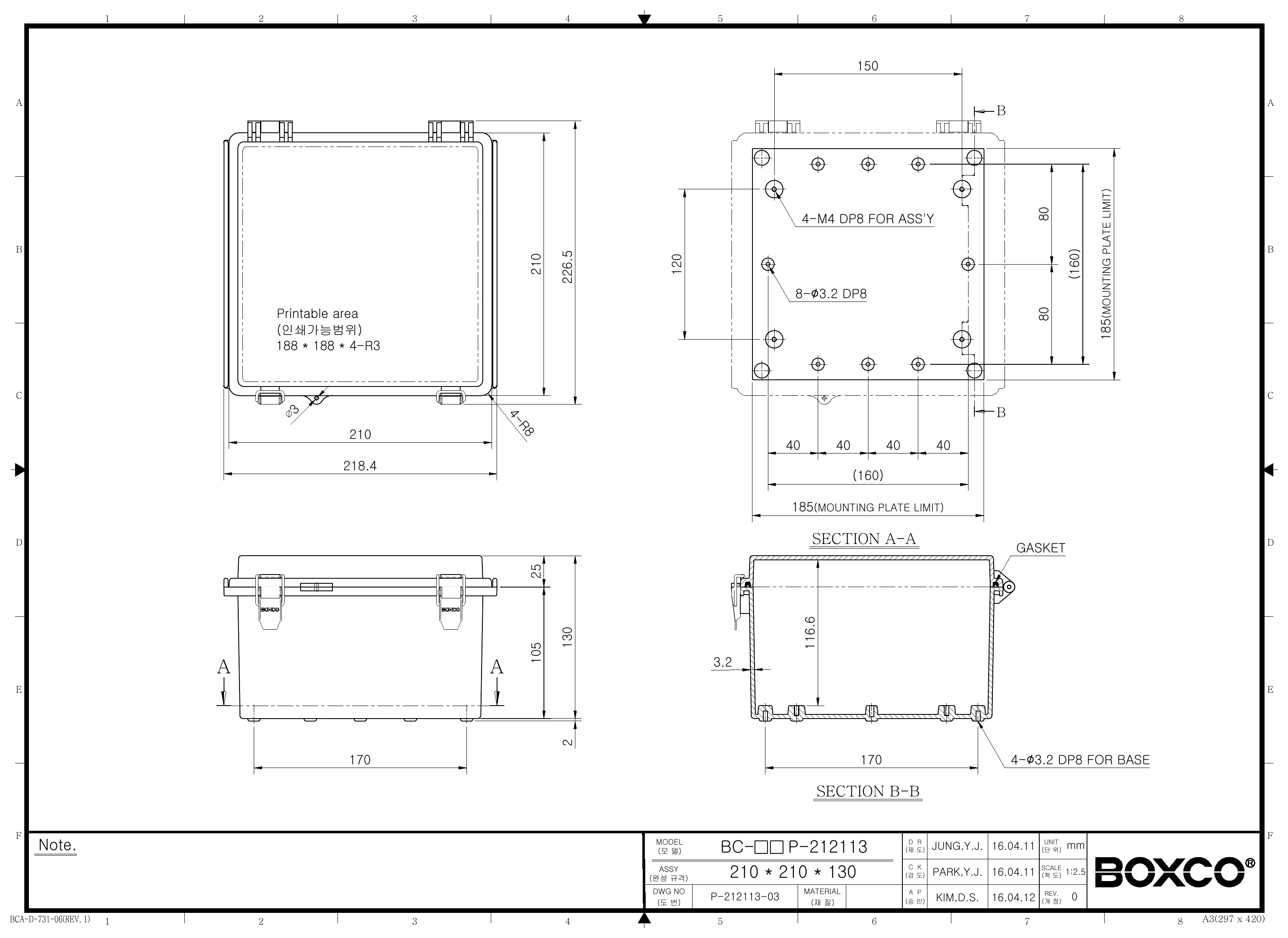 BC-CTP-212113 Dimensions (mm)