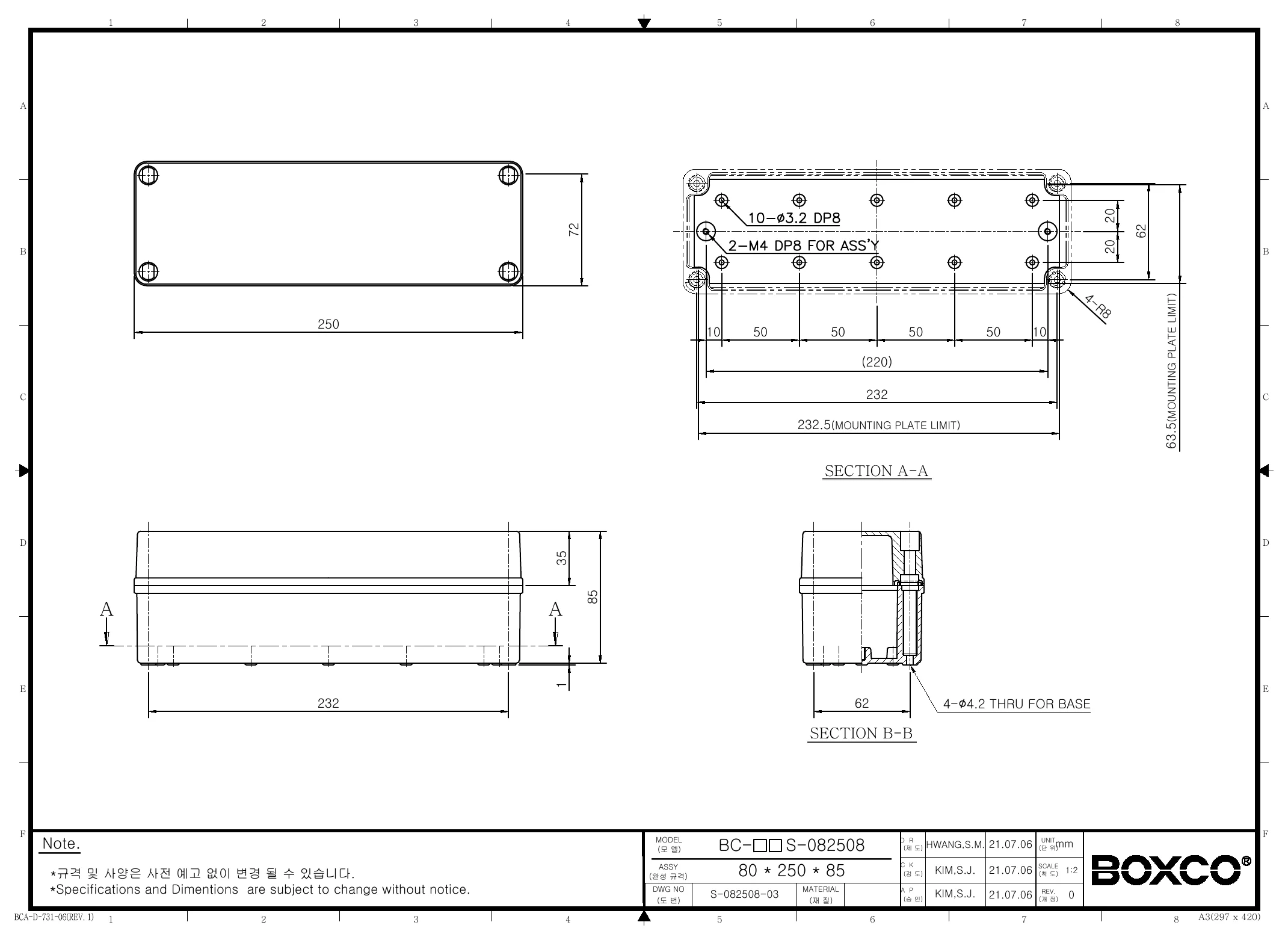 BC-ATS-082508 Dimensions (mm)