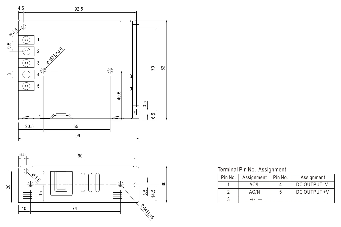 LRS-50-5 Mechanical Specification
