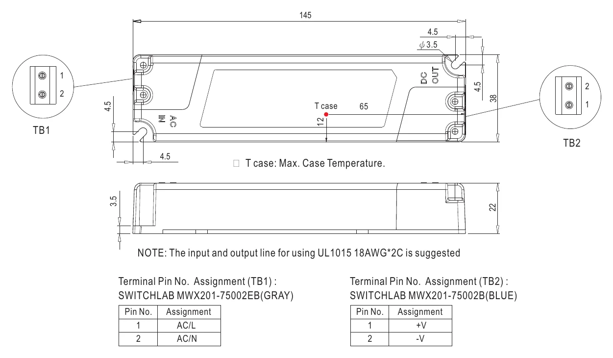 PLM-12E-350 Mechanical Specification