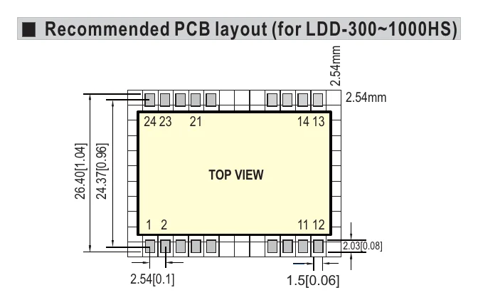 LDD-600H Recommended PCB layout (for LDD-300~1000HS)