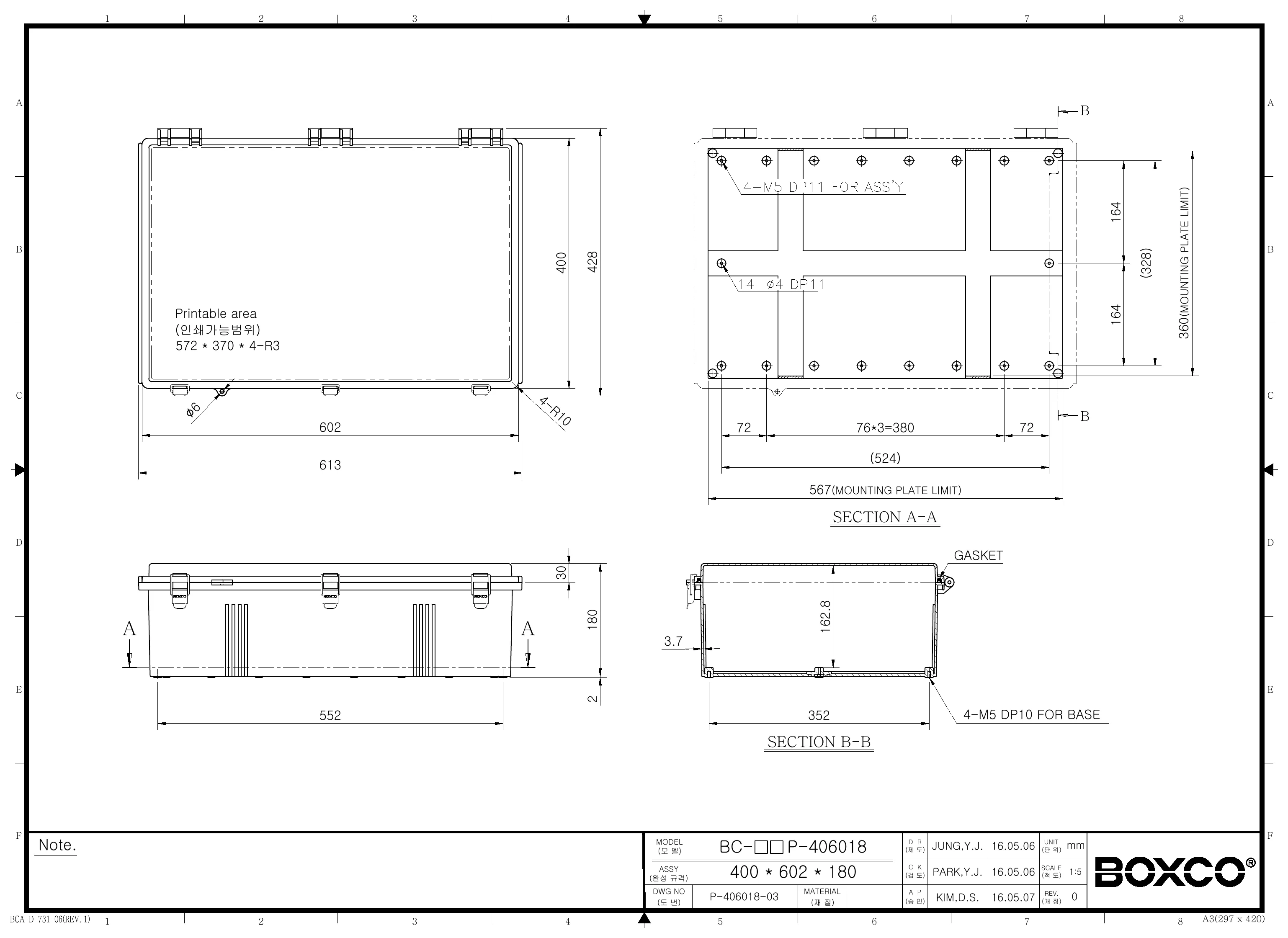 BC-CTP-406018 Dimensions (mm)