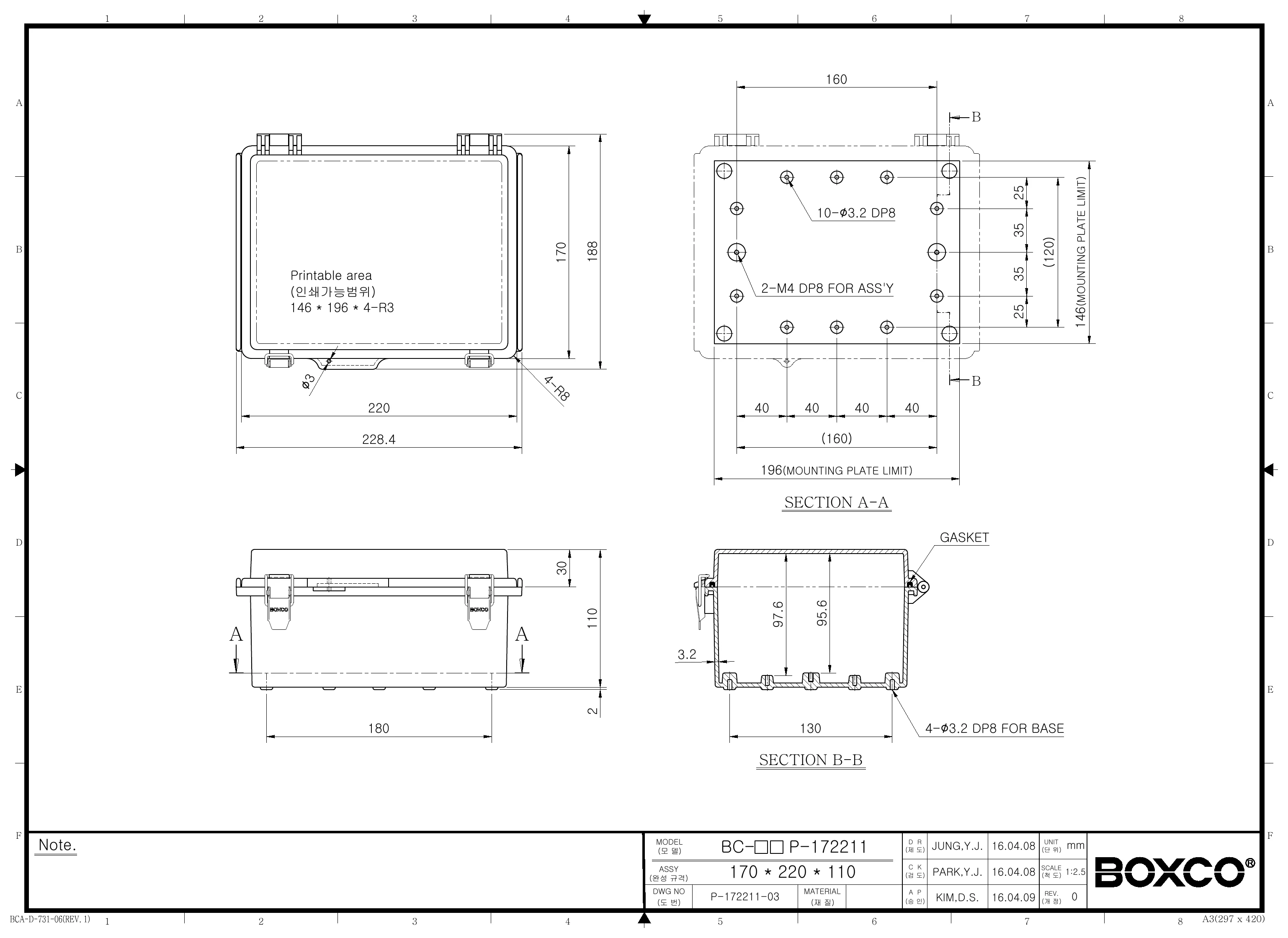 BC-CGP-172211 Dimensions (mm)