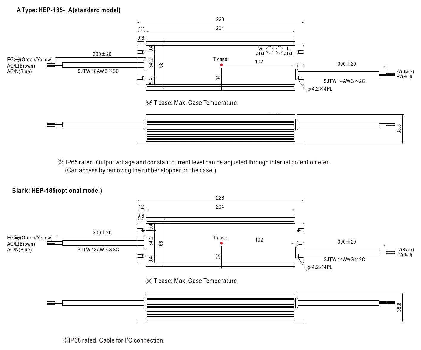 HEP-185-12A Mechanical Specification