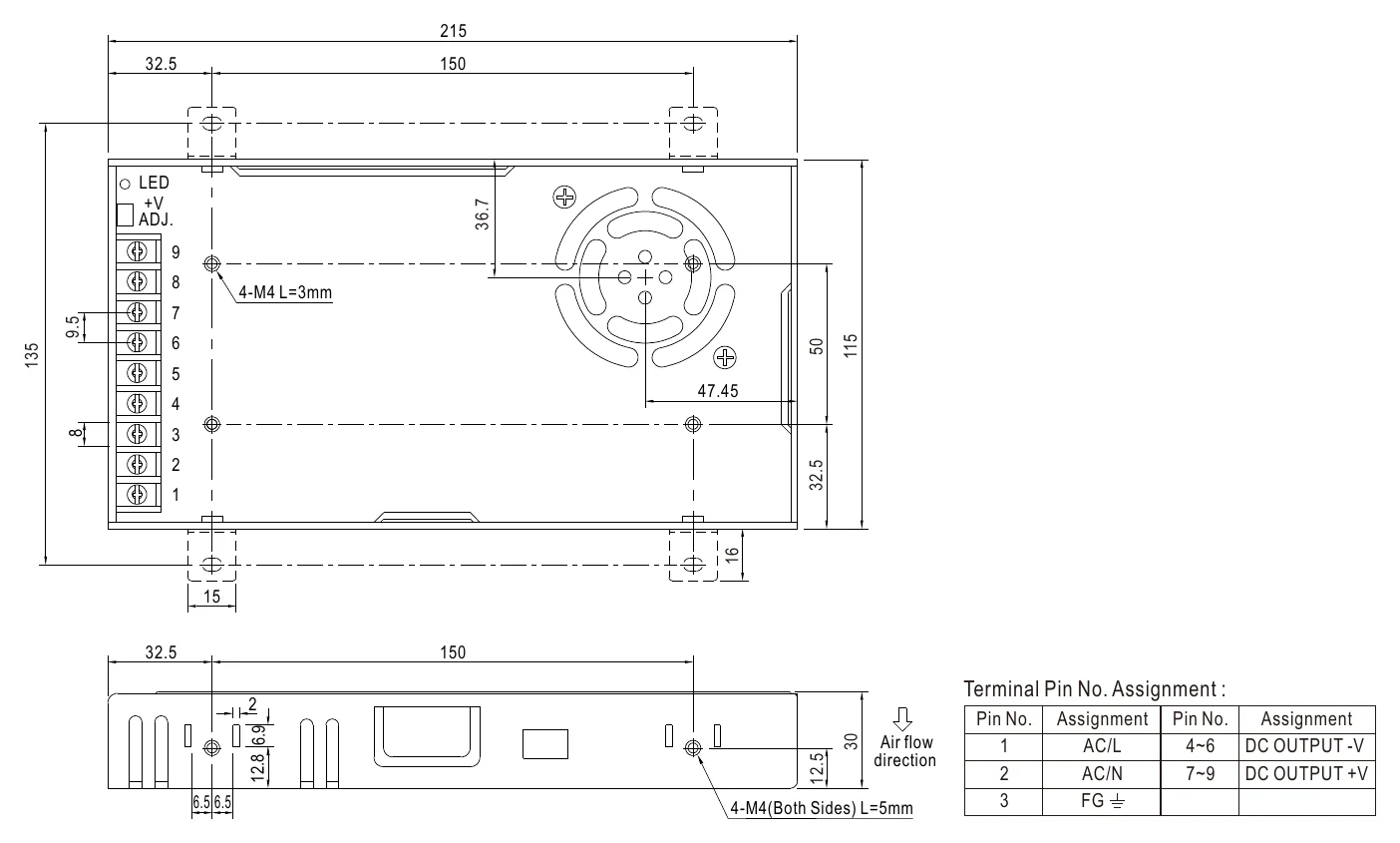 LRS-350-5 Mechanical Specification