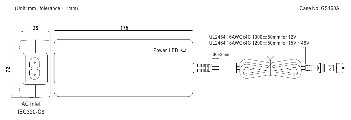 GSM160B48-R7B Mechanical Specification