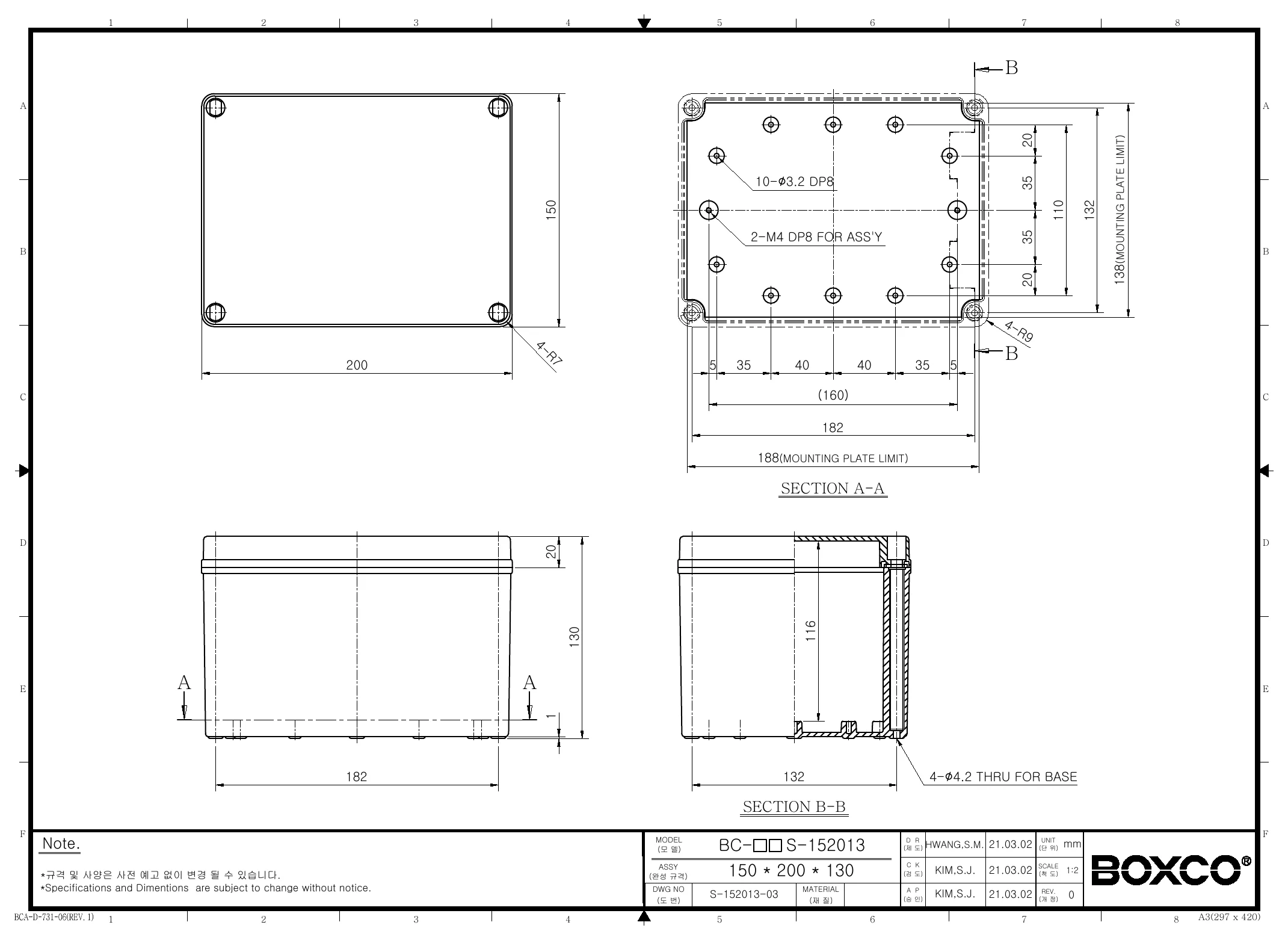 BC-CGS-152013 Dimensions (mm)