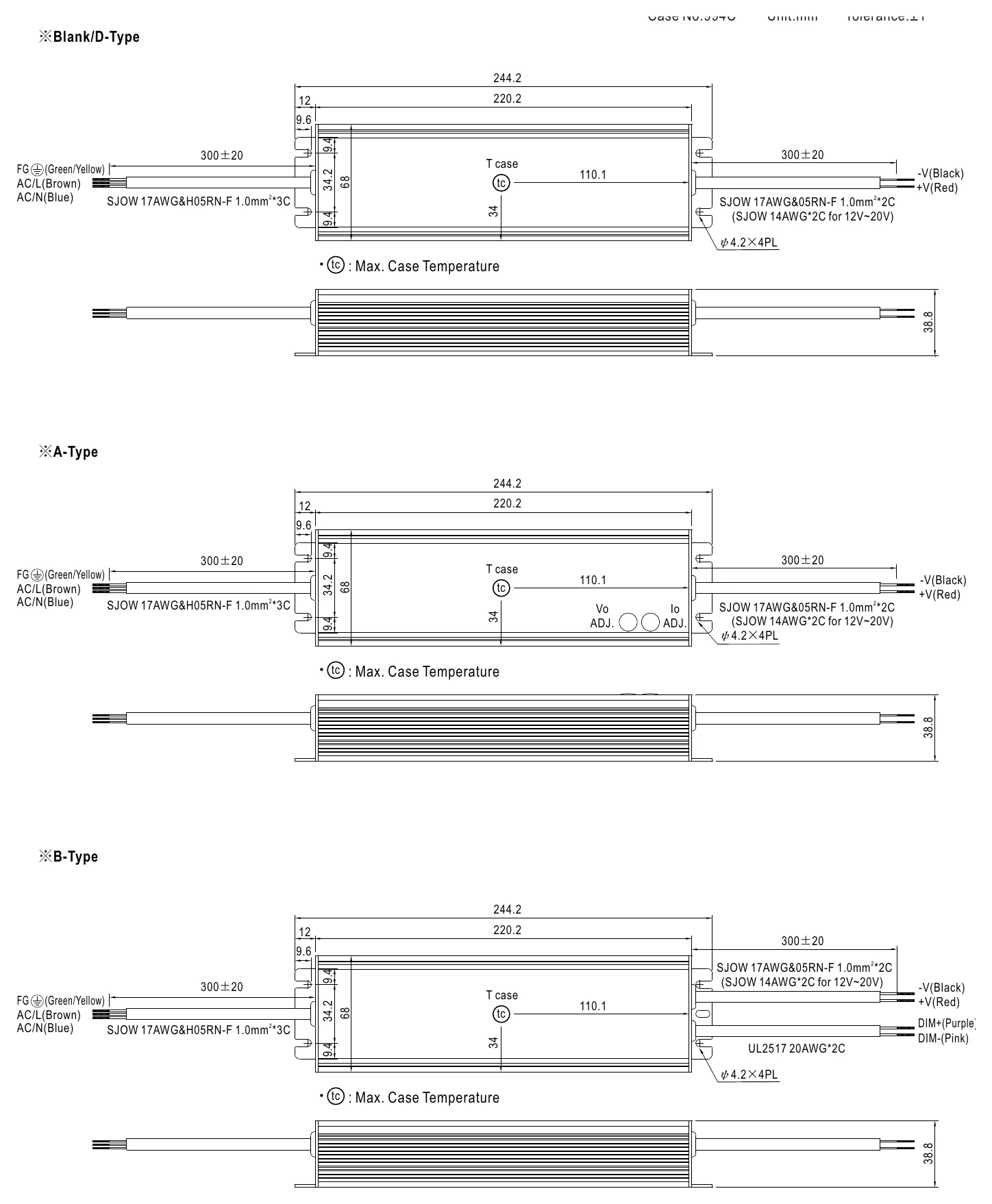 HLG-240H-24A MECHANICAL SPECIFICATION