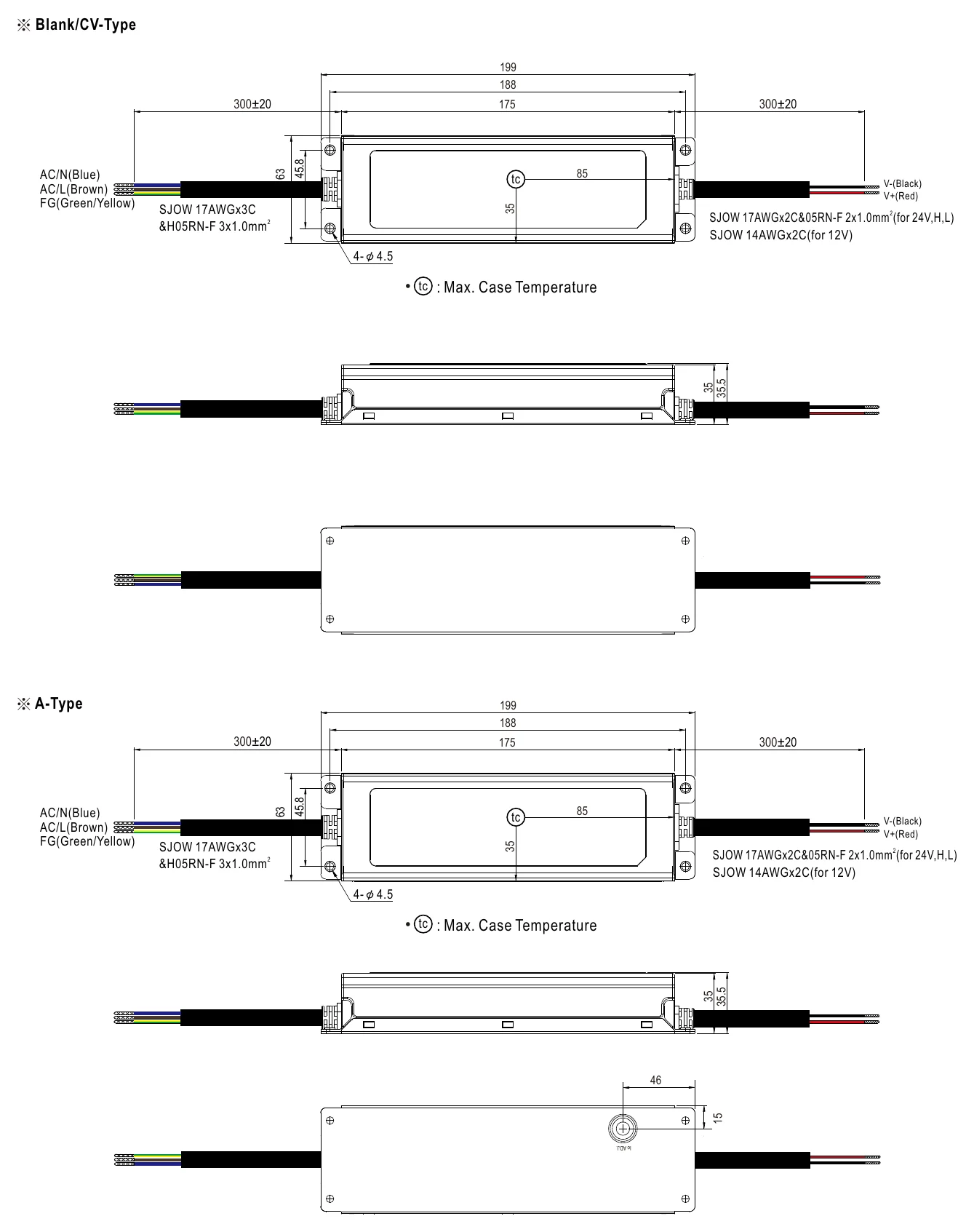 XLG-200-12-A MECHANICAL SPECIFICATION