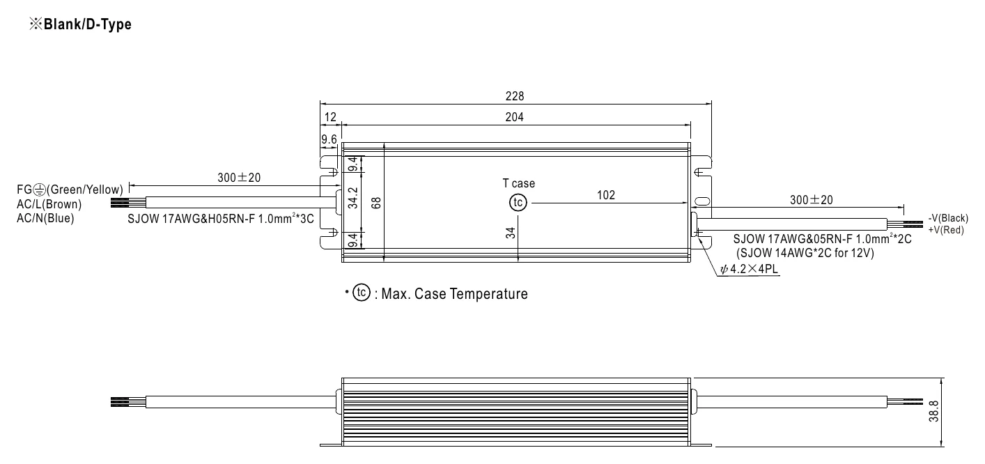 HLG-150H-54 MECHANICAL SPECIFICATION ※Blank/D-Type