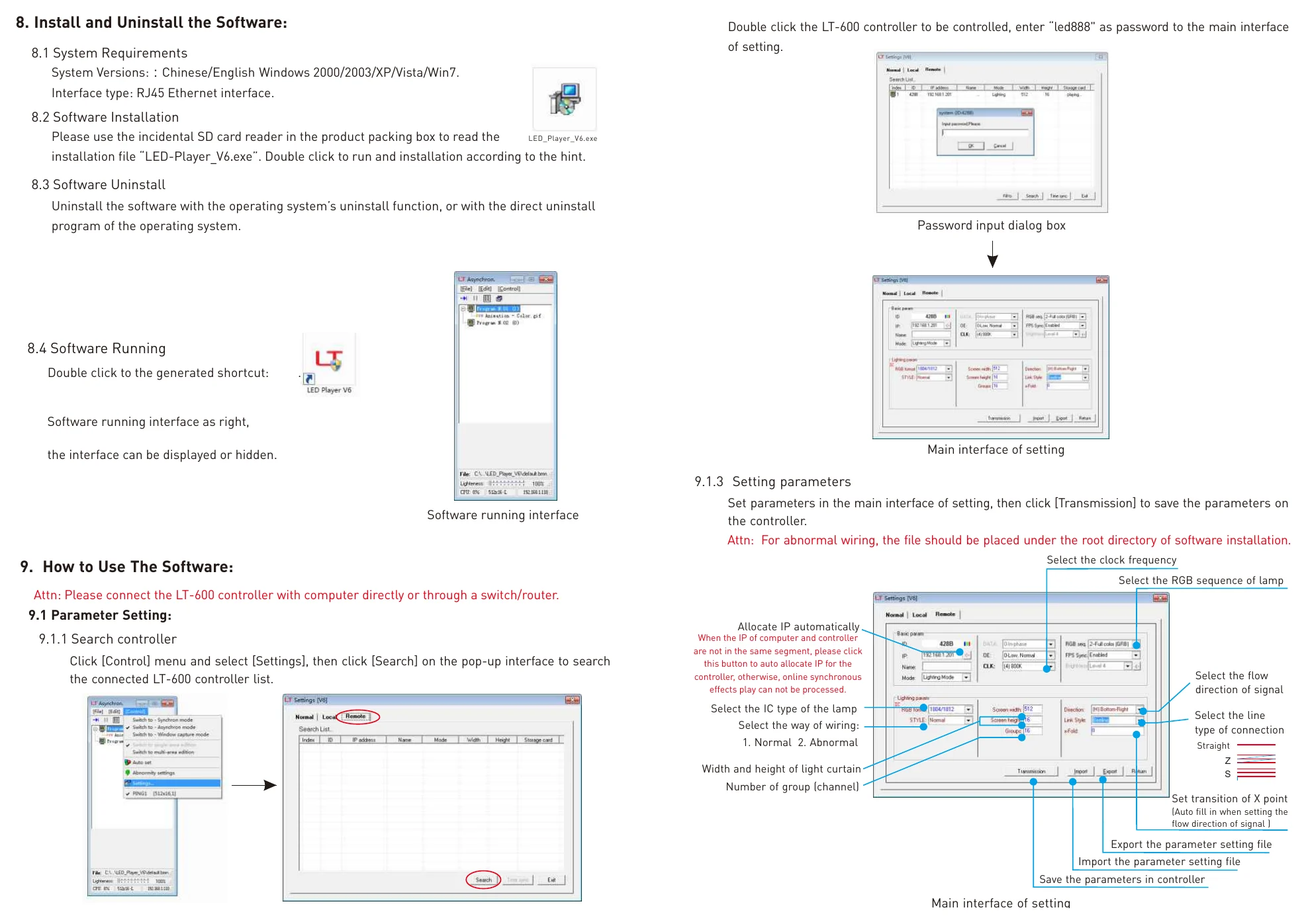 LT-600 8. Install and Uninstall the Software