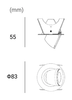 Archilight linea 68 Downlight 4.5W Dimensions (mm)