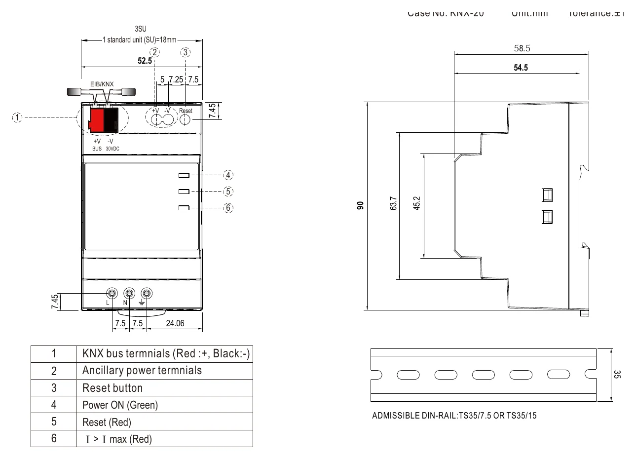KNX-20E-640 Mechanical Specification