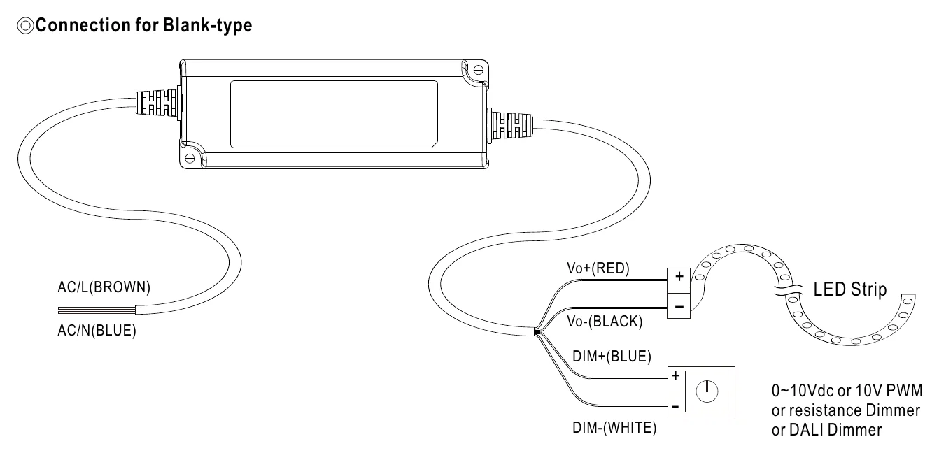 PWM-60-24DA ◎Connection for Blank-type
