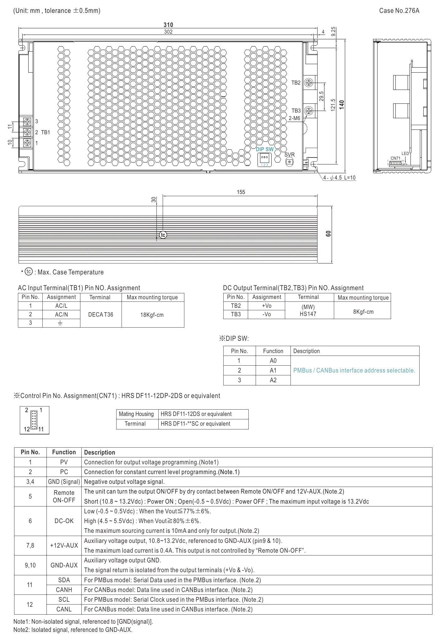 UHP-2500-48 MECHANICAL SPECIFICATION