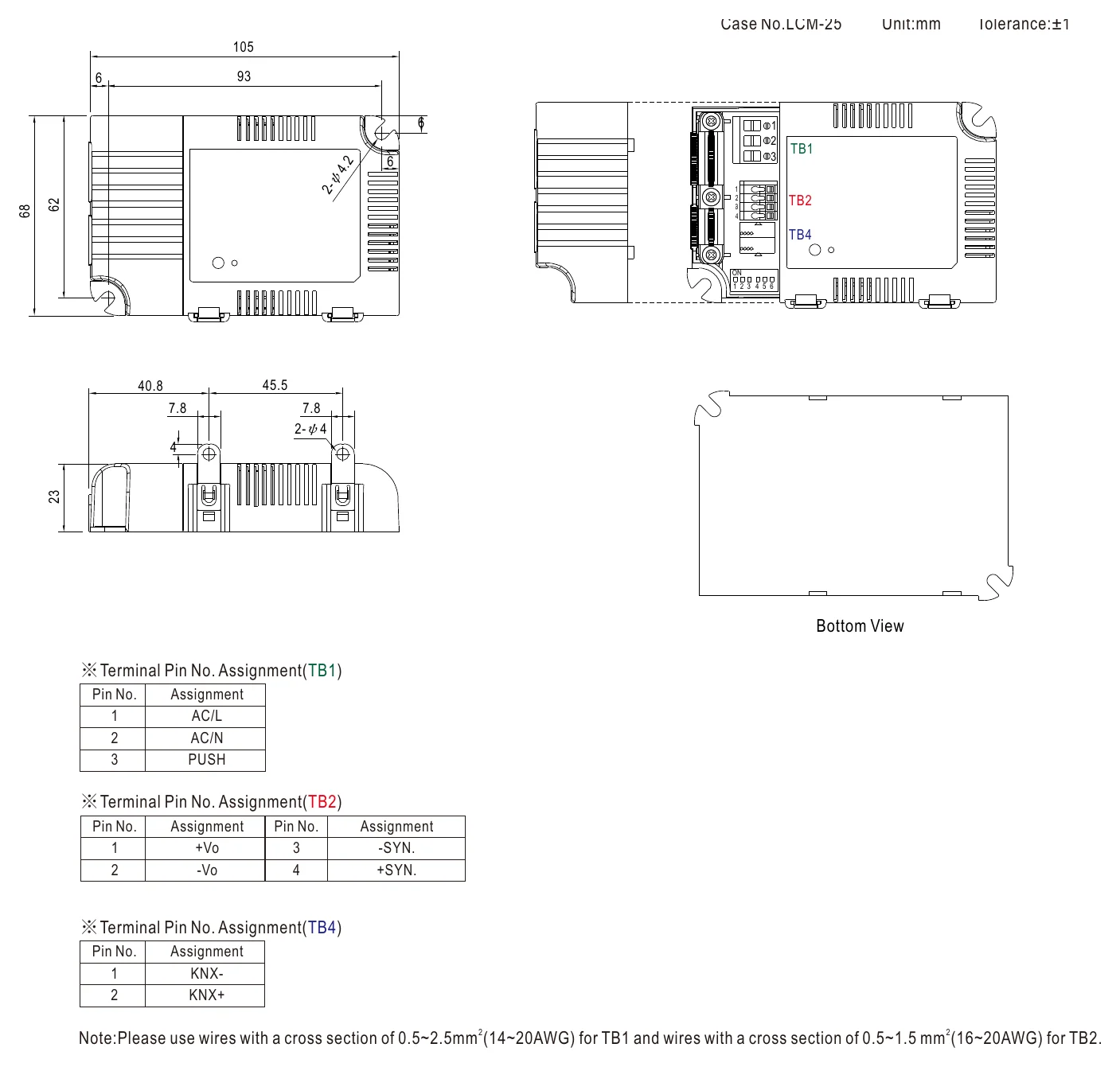 LCM-25KN MECHANICAL SPECIFICATION