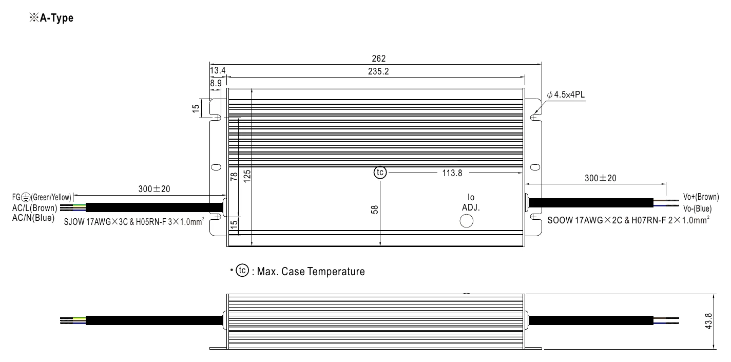 HLG-480H-C2100A MECHANICAL SPECIFICATION ※A-Type