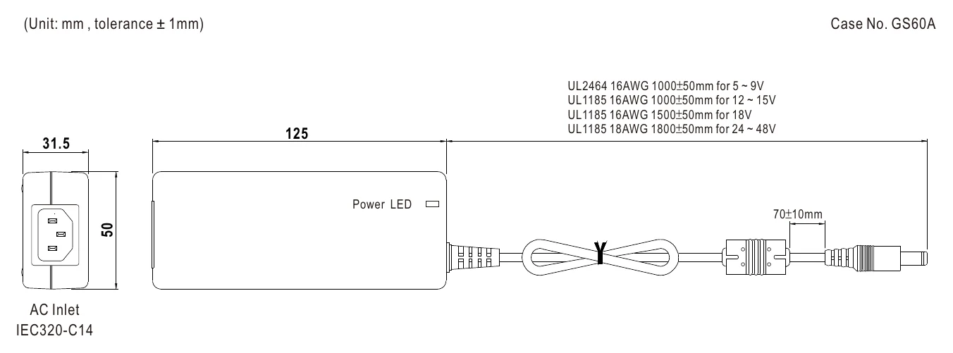 GST60A05-P1J Mechanical Specification