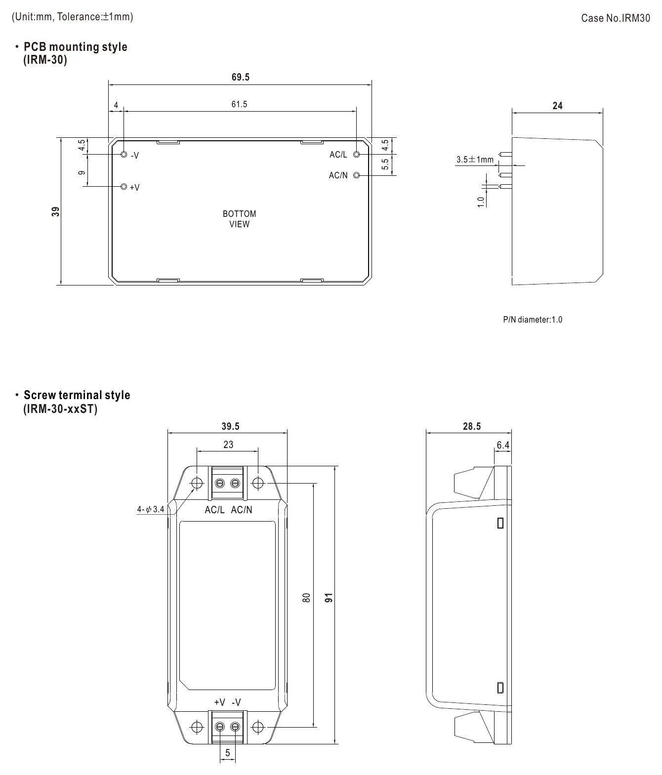 IRM-30-12 Mechanical Specification