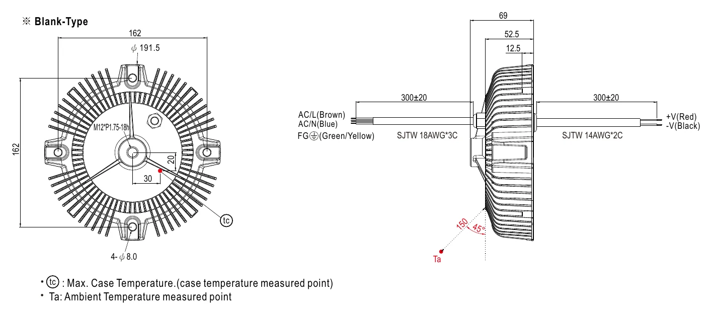 HBG-240-60AB MECHANICAL SPECIFICATION ※ Blank-Type