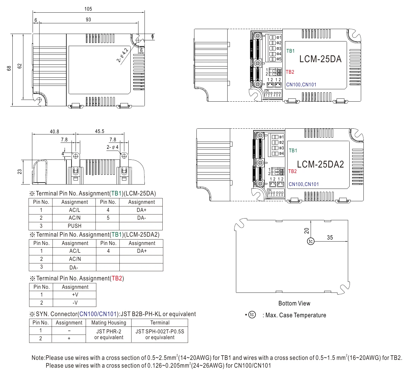 LCM-25DA MECHANICAL SPECIFICATION
