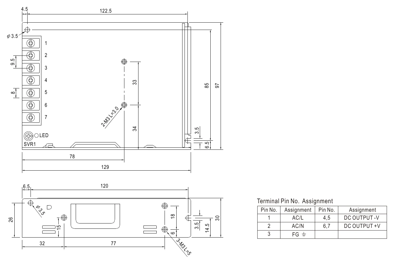 LRS-100N2-12 Mechanical Specification