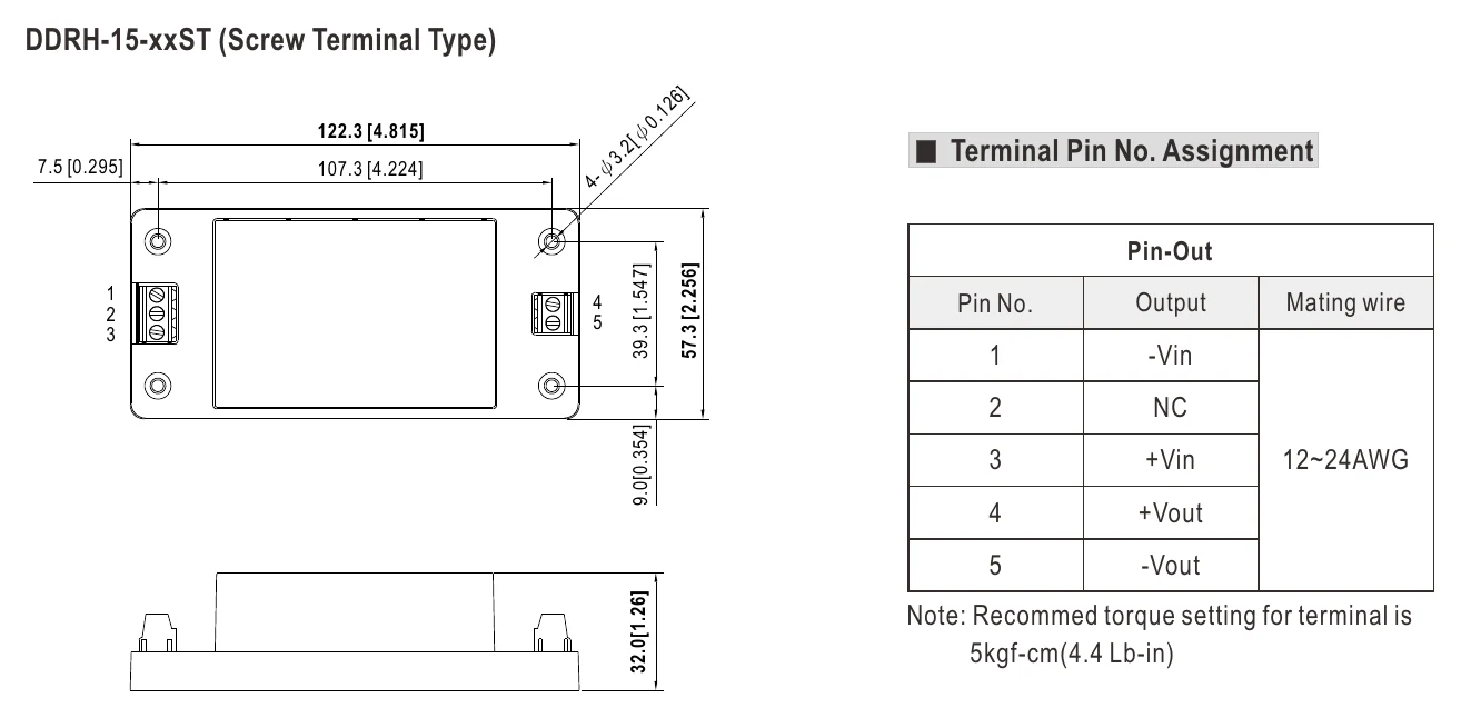 DDRH-15-15ST DDRH-15-xxST (Screw Terminal Type)