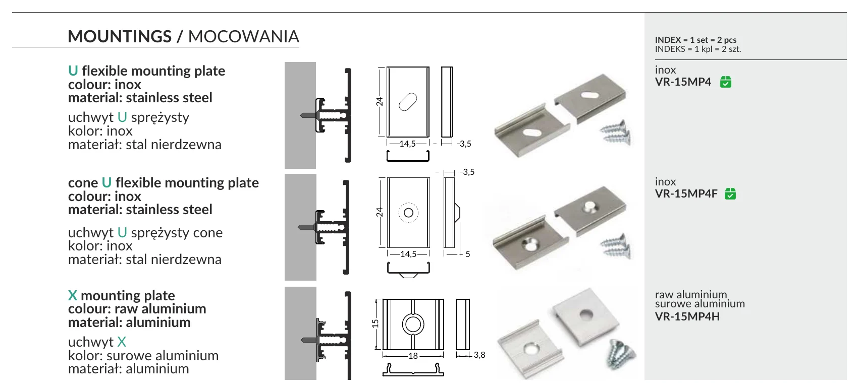 VR-40T-2M MOUNTINGS / MOCOWANIA