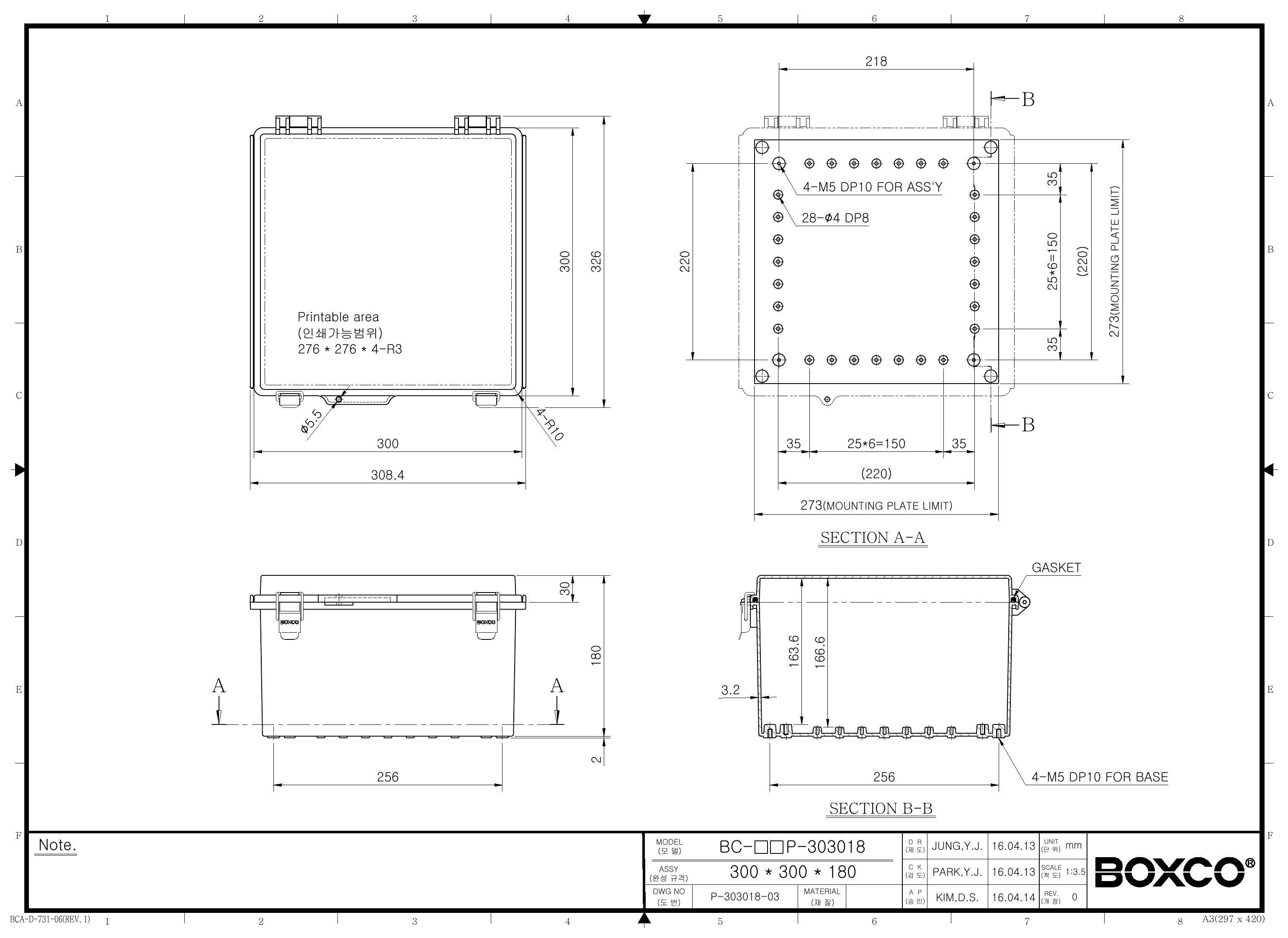 BC-CGP-303018 Dimensions (mm)