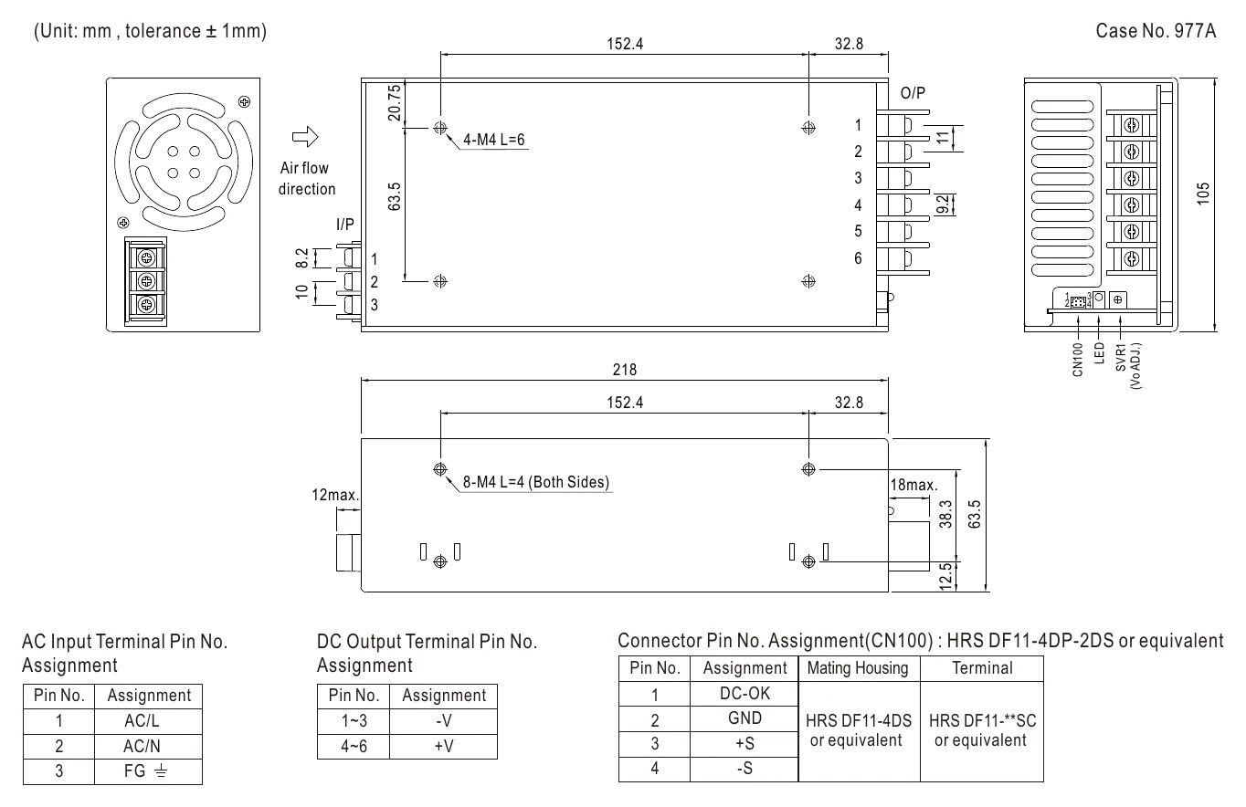 HRP-600-15 Mechanical Specification