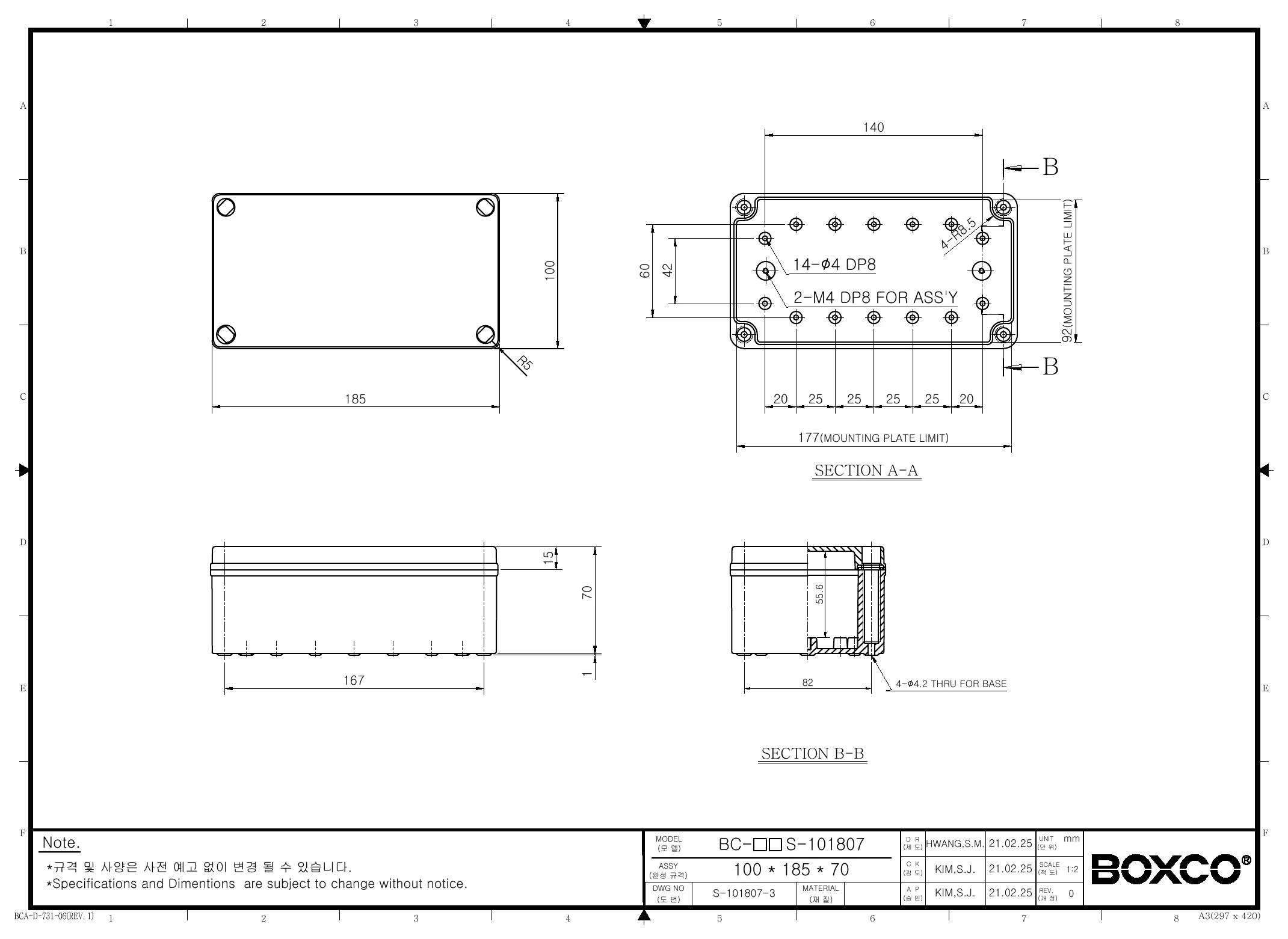 BC-CTS-101807 Dimensions (mm)
