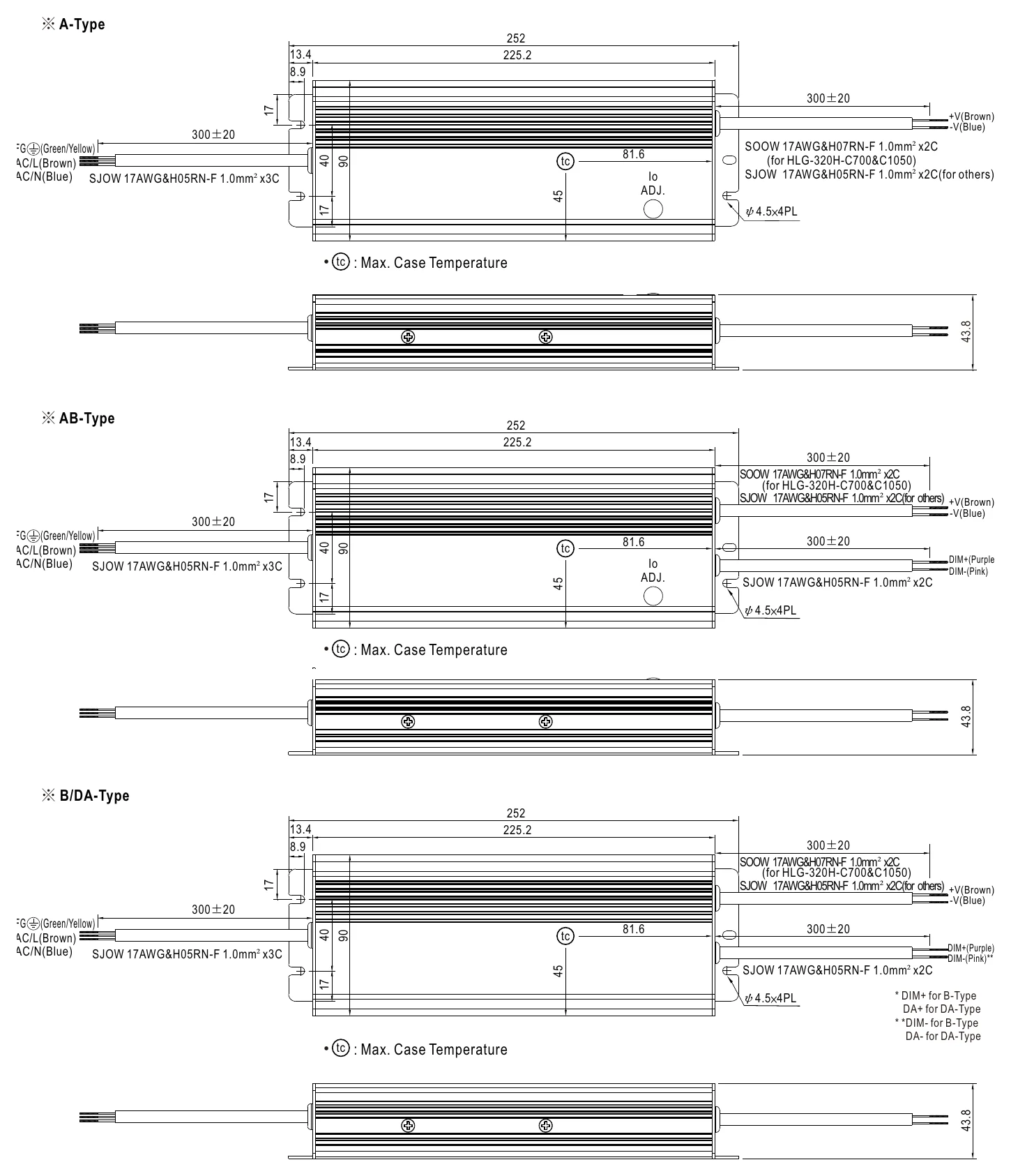 HLG-320H-C1750B MECHANICAL SPECIFICATION