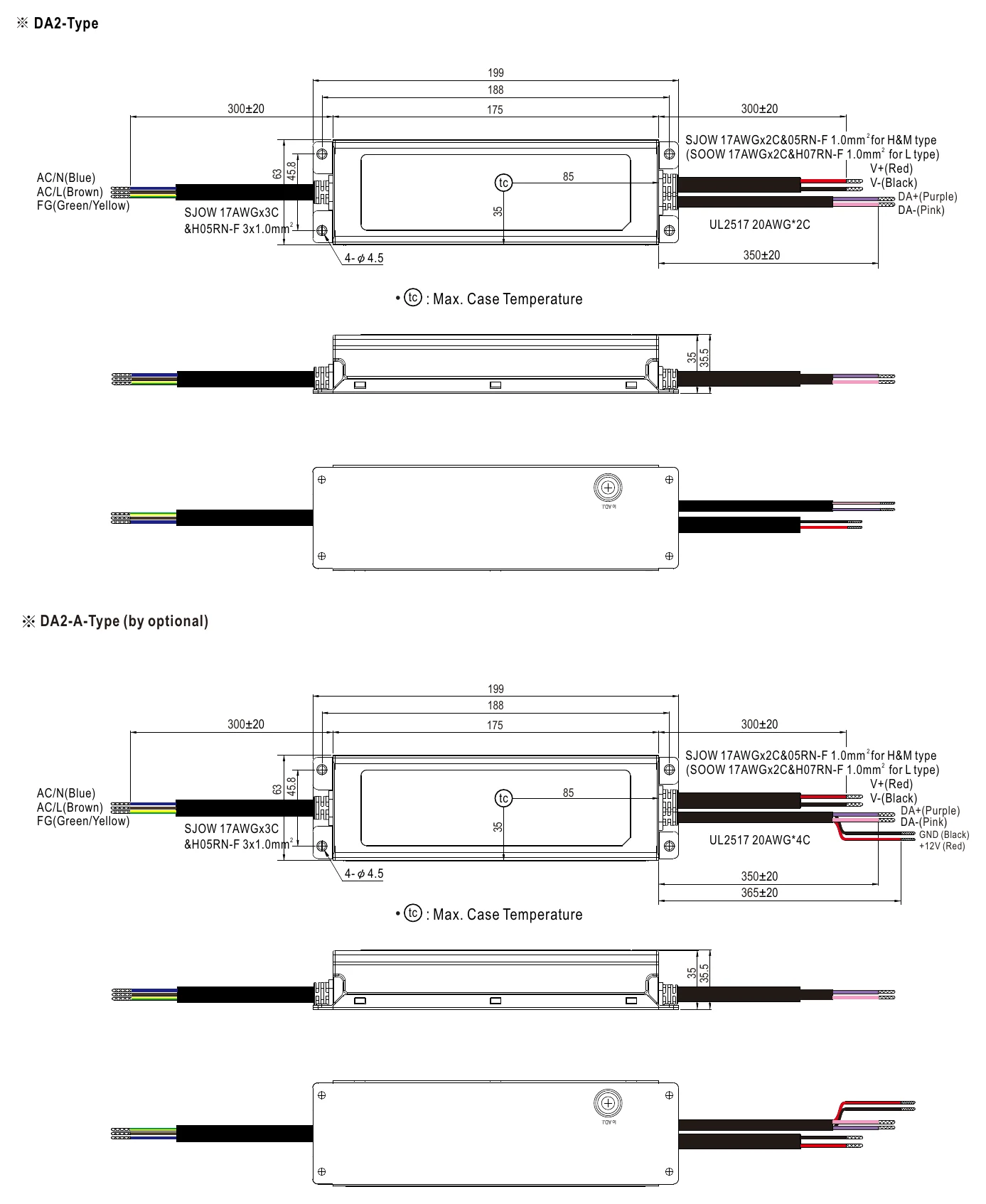 XLG-200-H-DA2 MECHANICAL SPECIFICATION