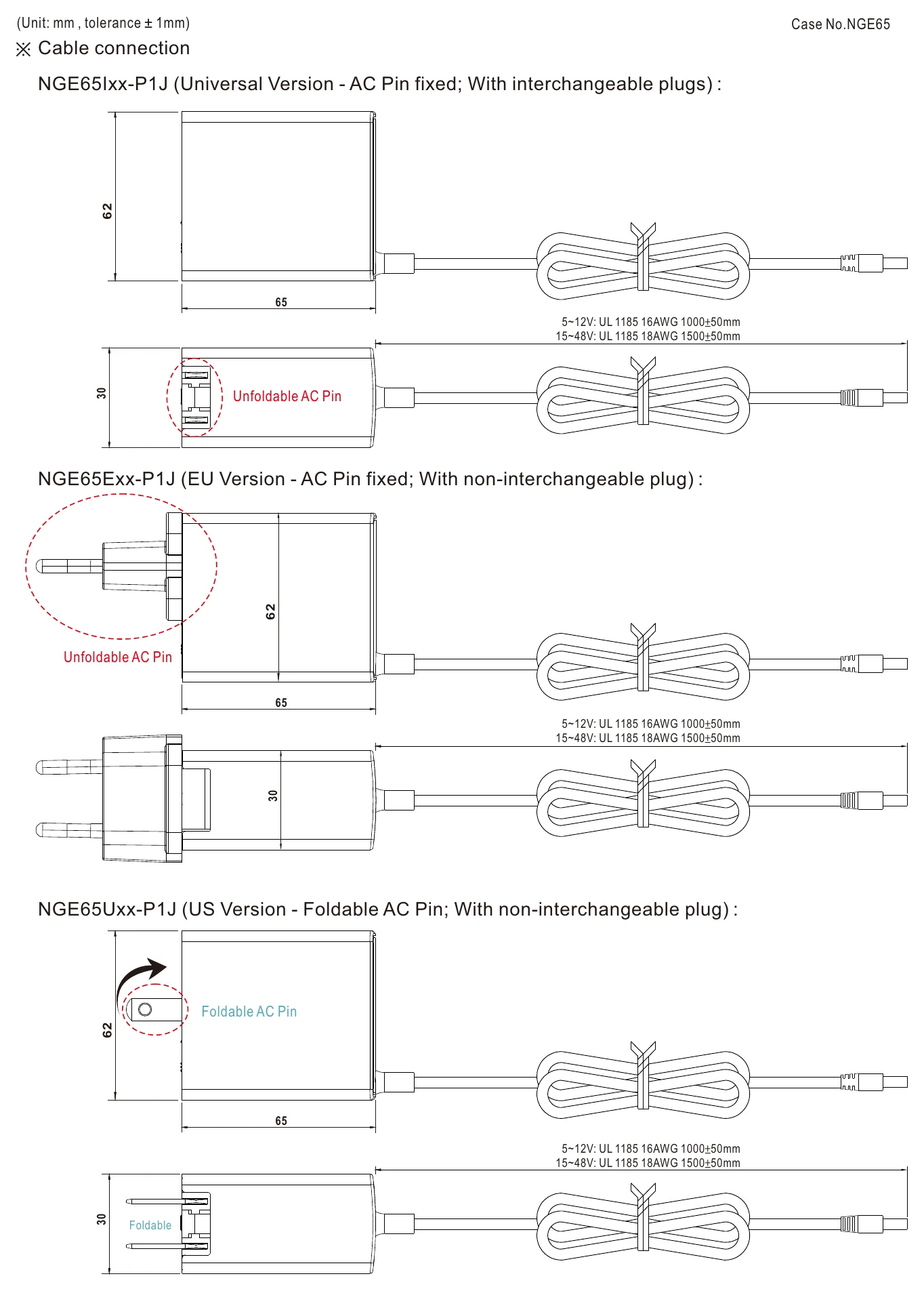 NGE65I12-P1J Mechanical Specification