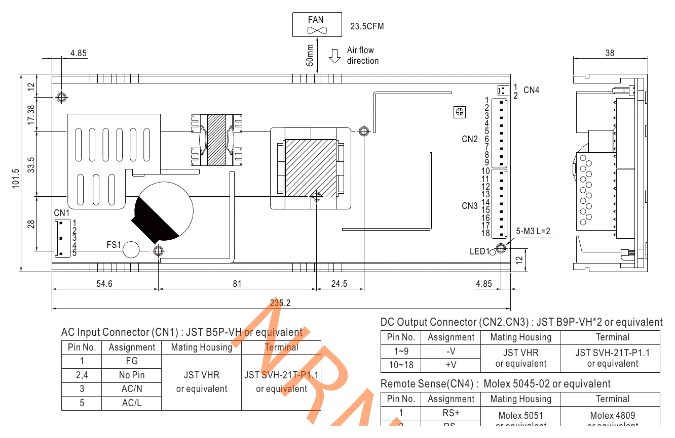 USP-350-24 Mechanical Specification