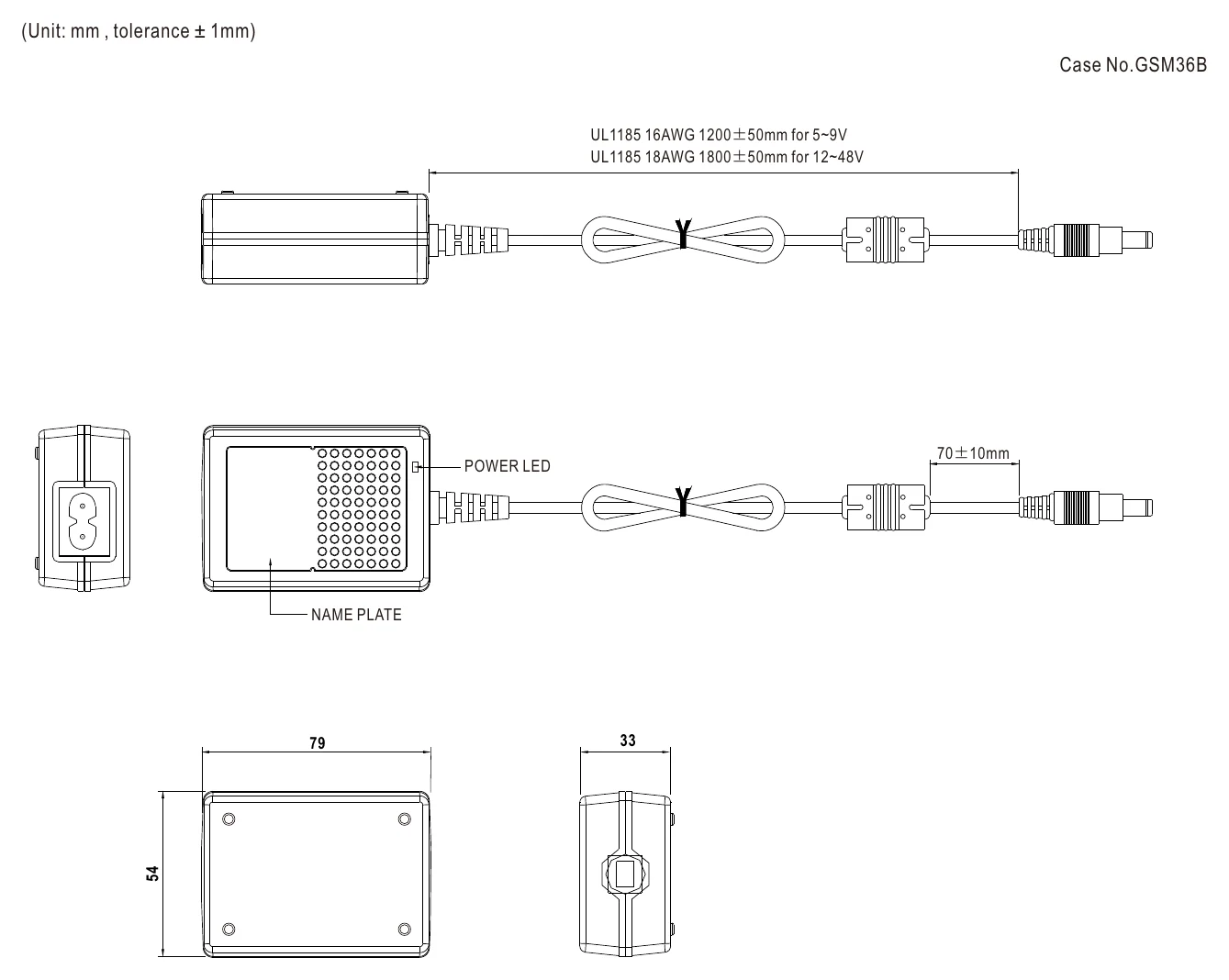 GSM18B05-P1J Mechanical Specification